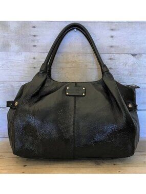 Kate Spade Hobo Bag Black Leather Satchel Handbag